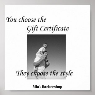 Poster de Certificado de Presente de Salão de Bel