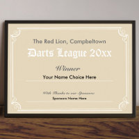 Poster de Certificado do Vencedor da Competição Da
