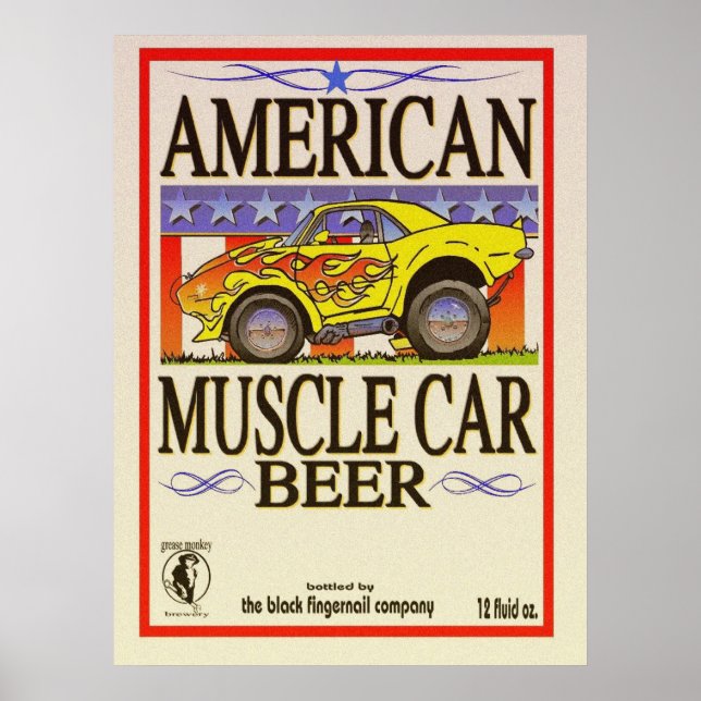 poster de cerveja de musculatura americana (Frente)
