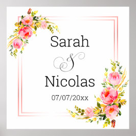 poster de chá de casamento de parede de personaliz