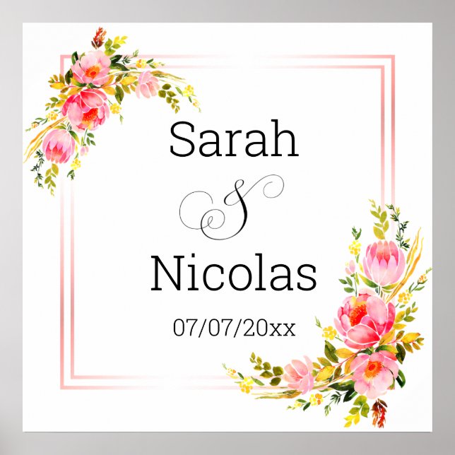 poster de chá de casamento de parede de personaliz (Frente)