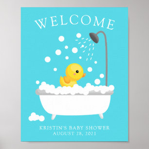 Poster de Chá de fraldas de boas-vindas do Pato d