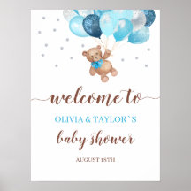 Poster de Chá de fraldas de boas-vindas do Urso de