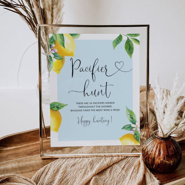 Poster de chá de fraldas de caça com limão-azul Pa (Criador carregado)