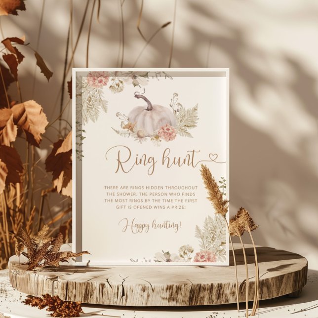 Poster de chá de panela de caça ao anel de abóbora (Criador carregado)