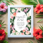 Poster de Chá de panela de Folhas Tropicais do Bar<br><div class="desc">Margarita Bar Tropical Leaves Chá de panela. Itens correspondentes disponíveis. Consulte a coleção de cheios aqui: https://www.zazzle.com/collections/watercolor_tropical_flowers_and_leaves-119671500108864210</div>