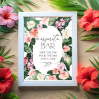 Poster de Chá de panela de Folhas Tropicais do Bar