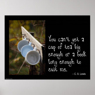 Poster de chá e livro