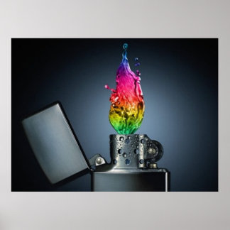 Poster de Chama Colorida