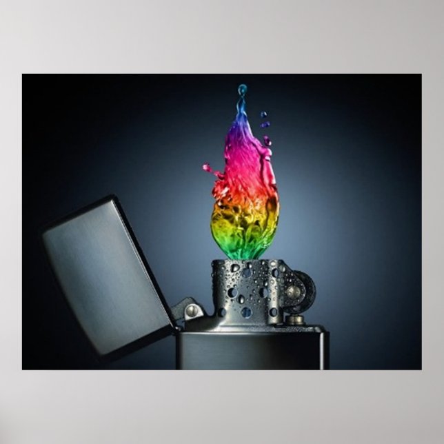 Poster de Chama Colorida (Frente)