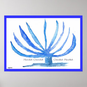 Poster de Chanukah Hannukah Hanukah Menorah