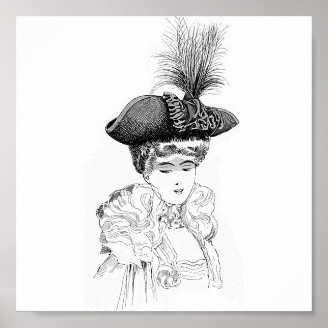 Poster de chapéu feminino (Frente)