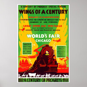 Poster De Chicago feira 1934 de mundos pelo trem