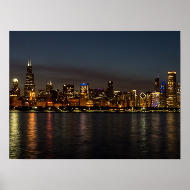Poster de Chicago Night Cityscape (Frente)