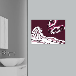 Poster de Chinelos de  roxo, cor-de-rosa, do mar d