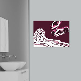 Poster de Chinelos de roxo, cor-de-rosa, do mar d