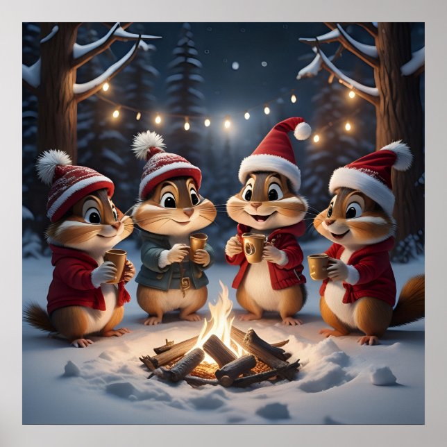 Poster de Chipmunks de Natal (Frente)