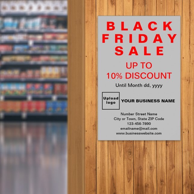 Poster de Cinza de vendas de Black Friday (Black Friday Sale on gray poster)