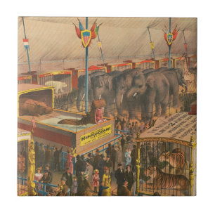 Poster De Circo De Animais Na Exposição Em Tent