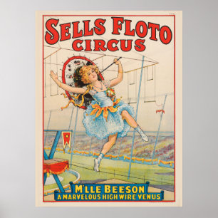 Poster de Circo De Caminhante De Corda Apertada Co