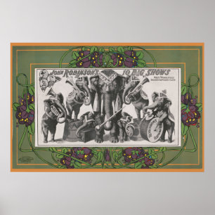 Poster De Circo De Instrumentos De Jogada De Elefa