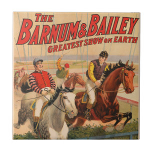 Poster de Circo De Macacos Em Cavalos Saltando Uma