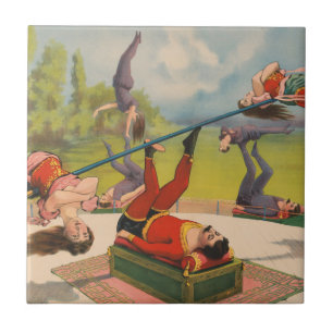 Poster de Circo Mostrando Atos Acrobáticos, Circa