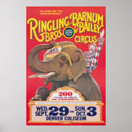Poster de circo - Ringling Bros Advert Denver, CO.