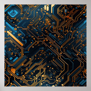 Poster de circuito eletrônico