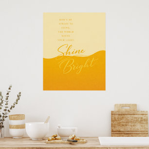 Poster de Citação Amarelo e Laranja – Parede Minim