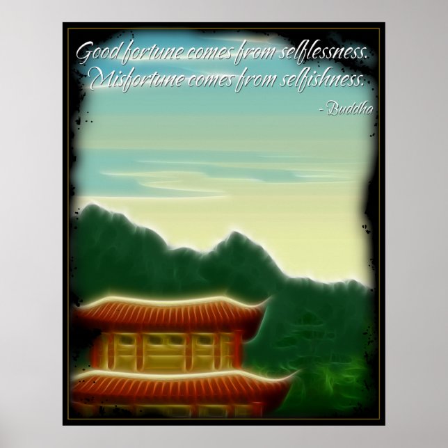 Poster de citação da Fortuna Buddha (Frente)