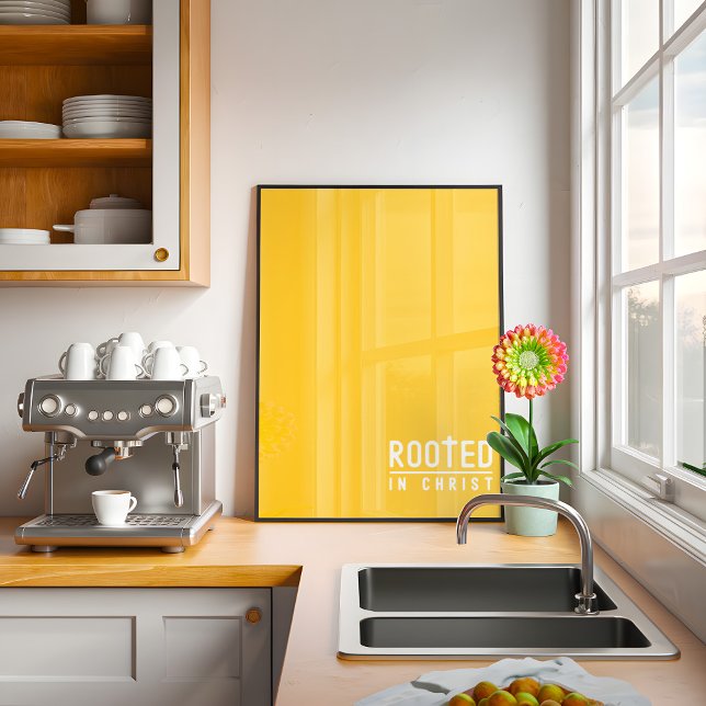 Poster de citação de fé cristã raízes amarelas (Criador carregado)