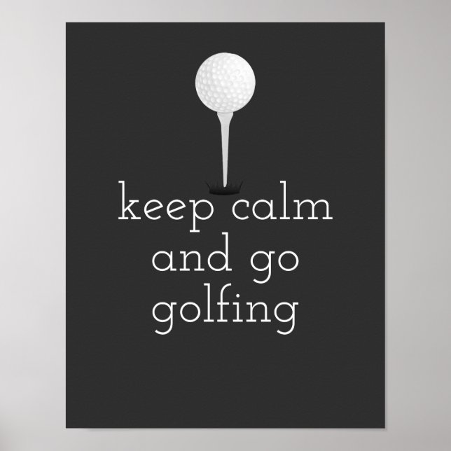 poster de citação de golfe para cinza de golfe e b (Frente)