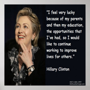 Poster de citação de Hillary Clinton "Education & 