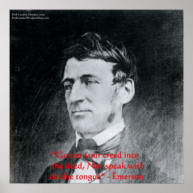 Pôster de Citação de Sabedoria de Emerson "Creed I (Frente)