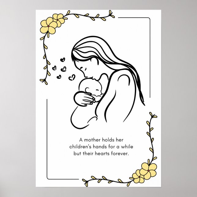 Poster de Citação do Amor da Mãe (Frente)