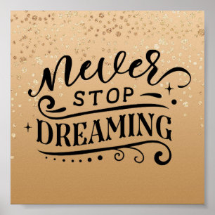 Poster de citação Inspiracional Específico Dourada