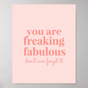 Poster de Citação Inspiracional Fabulosa, cor-de