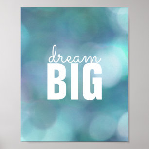 poster de citação inspiradora grande em azul
