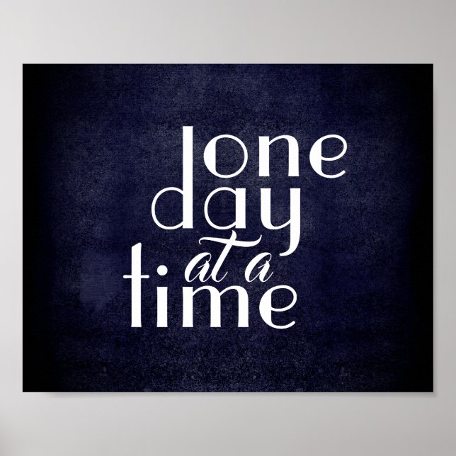 poster de citação inspiradora um dia de cada vez (Frente)