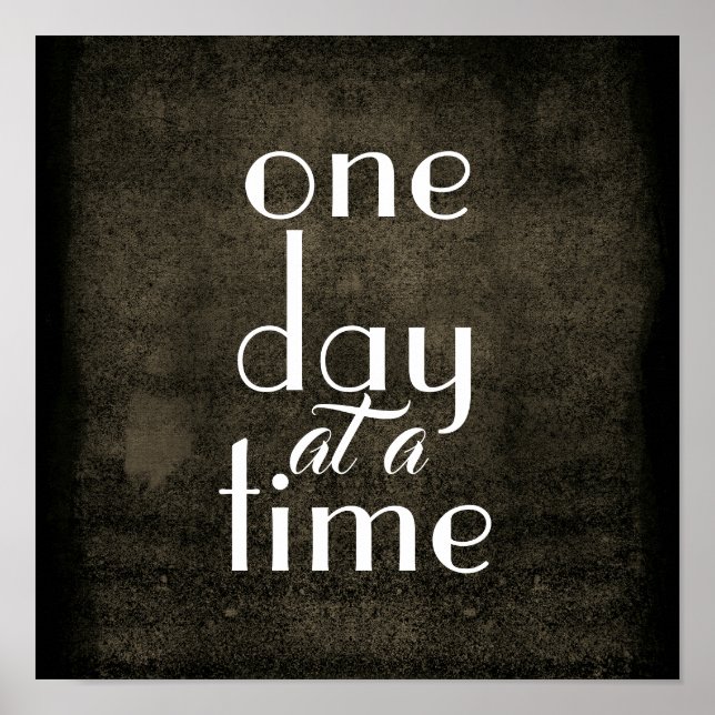 poster de citação inspiradora um dia de cada vez (Frente)