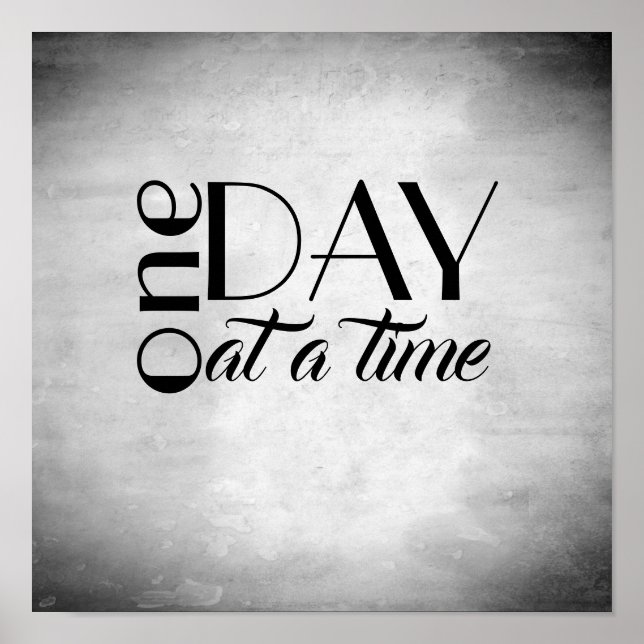 poster de citação inspiradora um dia de cada vez (Frente)