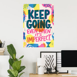 Poster de Citação Motivacional Continue Inspiraç