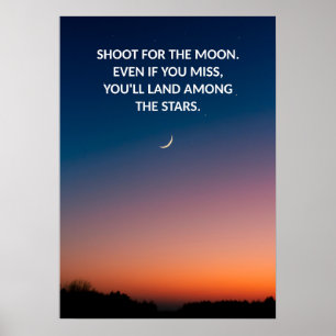 Poster de Citação Motivacional de Fotografia Moon