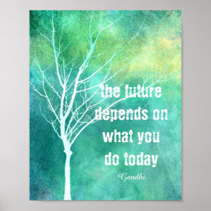 Poster de citação motivacional de Gandhi com arte