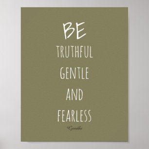 poster de citação motivacional de Gandhi seja verd