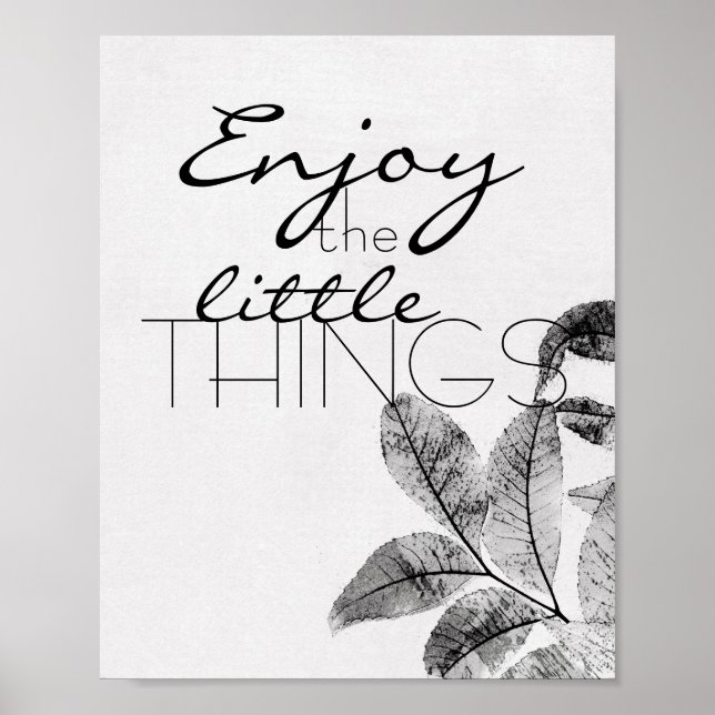 poster de citação motivacional desfrute das pequen (Frente)