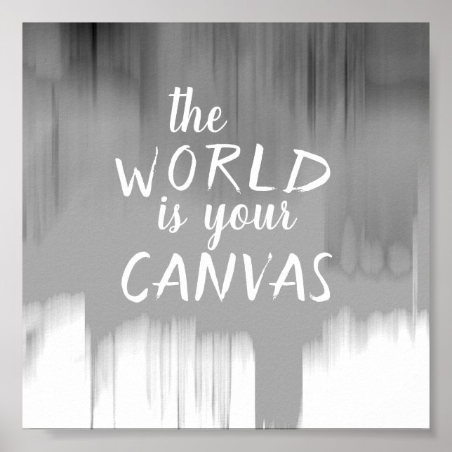 poster de citação motivacional do mundo é sua canv (Frente)