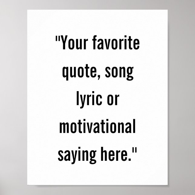 Poster de citação personalizada minimalista modern (Frente)