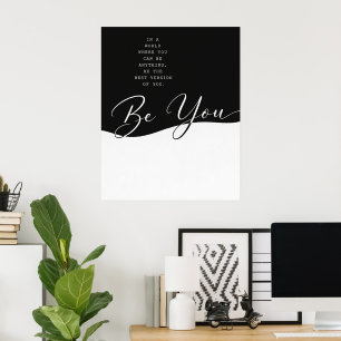 Poster de Citação Preto e Branco – Parede Minimali